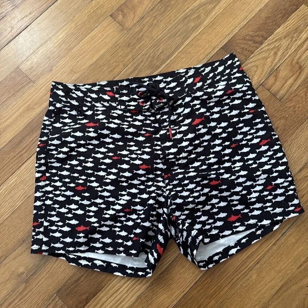 Sundek Men's Swim Trunk Shark Print Surf Beach Board Shorts Size 30